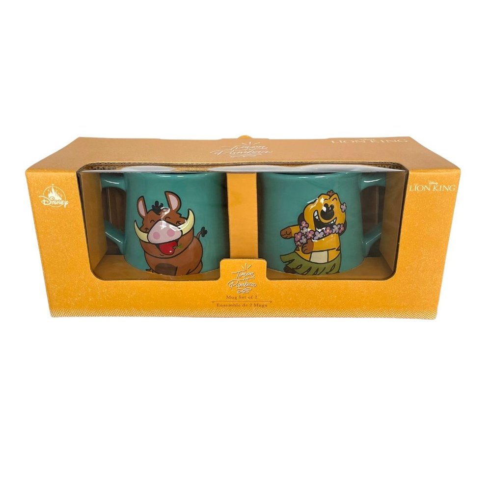 Disney Store Lion King Timon and Pumbaa Dynamic Duos Mug Set